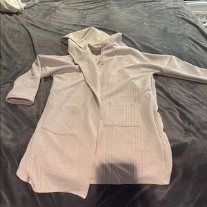 Stylish tan duster with hood size S